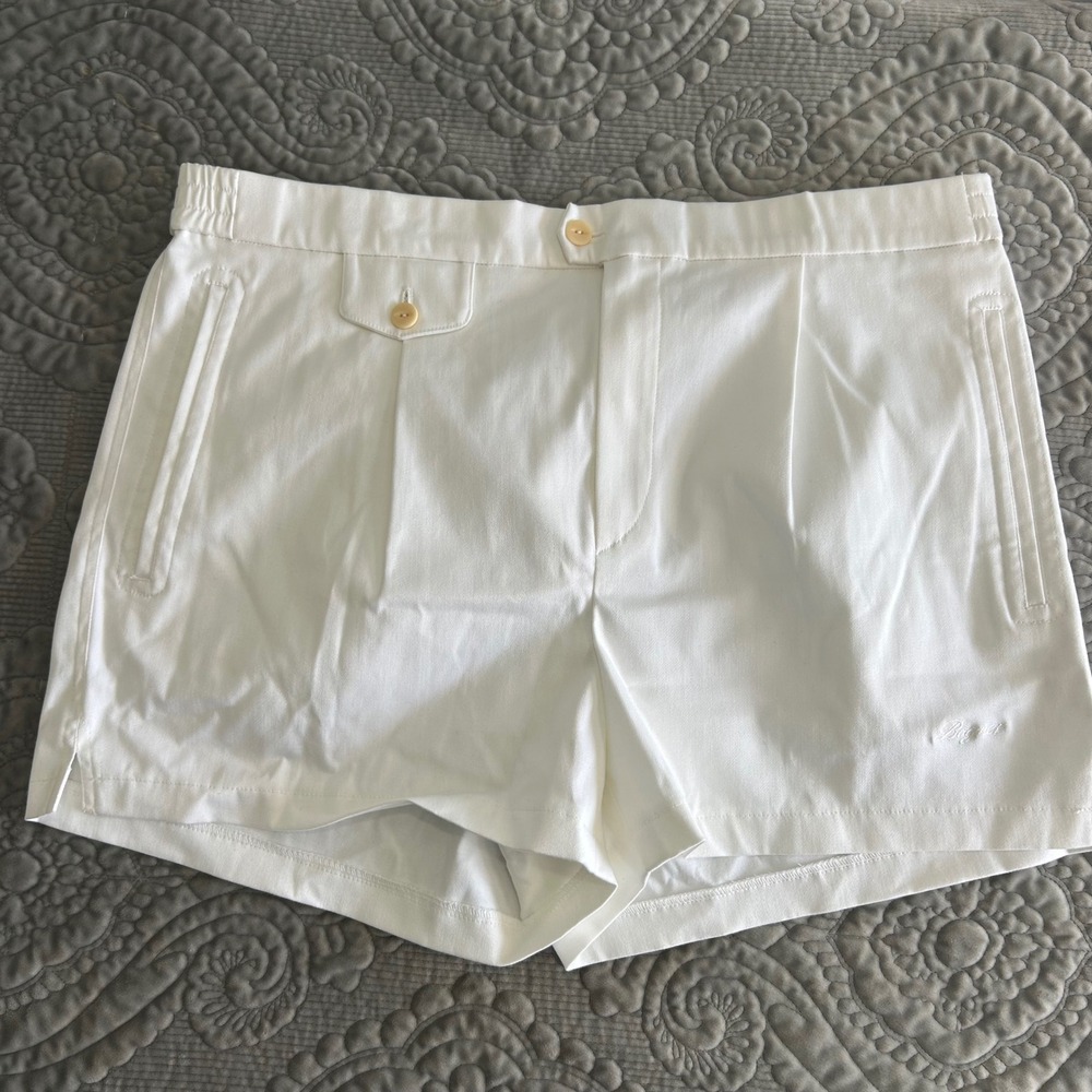 Bogner Mens White Cotton Twill Tennis Golf Shorts Made in USA Size 40 Vintage